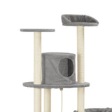 NNEVL Cat Tree with Sisal Scratching Posts Grey 160 cm