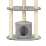 NNEVL Cat Tree with Sisal Scratching Posts Grey 160 cm