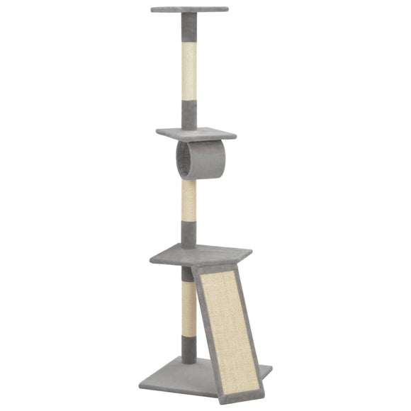 NNEVL Cat Tree with Sisal Scratching Posts Grey 160 cm