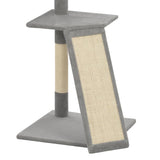 NNEVL Cat Tree with Sisal Scratching Posts Grey 160 cm