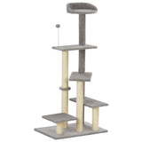 NNEVL Cat Tree with Sisal Scratching Post Grey 125 cm