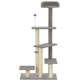 NNEVL Cat Tree with Sisal Scratching Post Grey 125 cm