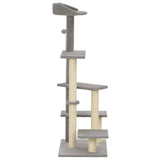 NNEVL Cat Tree with Sisal Scratching Post Grey 125 cm