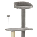 NNEVL Cat Tree with Sisal Scratching Post Grey 125 cm