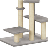 NNEVL Cat Tree with Sisal Scratching Post Grey 125 cm