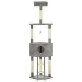 NNEVL Cat Tree with Sisal Scratching Post Grey 180 cm