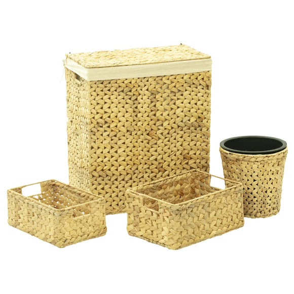 NNEVL 4 Piece Bathroom Set Water Hyacinth