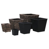 NNEVL Garden Raised Beds 3 pcs Water Hyacinth Brown