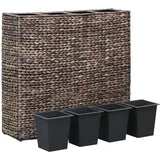 NNEVL Garden Raised Bed with 4 Pots Water Hyacinth Brown