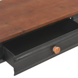 NNEVL Console Table with 2 Drawers 120x30x75 cm Solid Fir Wood