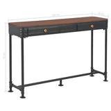 NNEVL Console Table with 2 Drawers 120x30x75 cm Solid Fir Wood