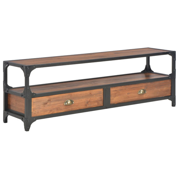 NNEVL TV Cabinet with 2 Drawers 120x30x40 cm Solid Pine Wood
