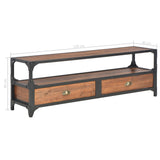 NNEVL TV Cabinet with 2 Drawers 120x30x40 cm Solid Pine Wood