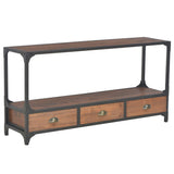 NNEVL TV Cabinet with 3 Drawers 120x30x60 cm Solid Pine Wood