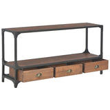 NNEVL TV Cabinet with 3 Drawers 120x30x60 cm Solid Pine Wood