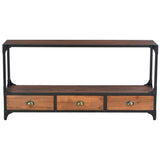 NNEVL TV Cabinet with 3 Drawers 120x30x60 cm Solid Pine Wood