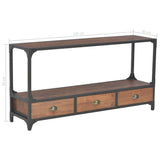 NNEVL TV Cabinet with 3 Drawers 120x30x60 cm Solid Pine Wood