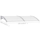NNEVL Door Canopy Grey 240x100 cm PC