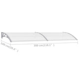 NNEVL Door Canopy Grey 300x100 cm PC