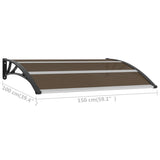 NNEVL Door Canopy Black 150x100 cm PC
