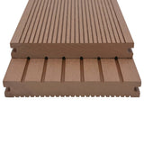 NNEVL WPC Solid Decking Boards with Accessories 30 m² 2.2 m Light Brown