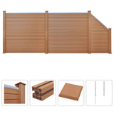 NNEVL WPC Fence Set 2 Square + 1 Slanted 451x187cm Brown