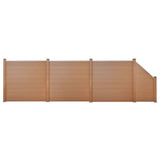NNEVL WPC Fence Set 3 Square +1 Slanted 625x187cm Brown