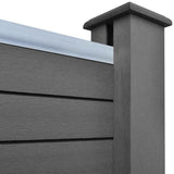 NNEVL WPC Fence Set 3 Square +1 Slanted 625x187cm Grey