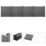 NNEVL WPC Fence Set 4 Square 705x187cm Grey