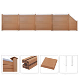 NNEVL WPC Fence Set 4 Square + 1 Slanted 799x187cm Brown