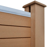 NNEVL WPC Fence Set 4 Square + 1 Slanted 799x187cm Brown