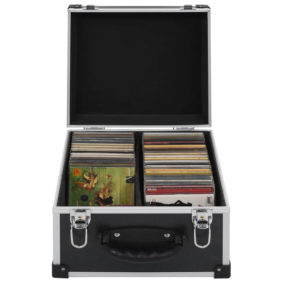 NNEVL CD Case for 40 CDs Aluminium ABS Black