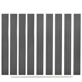 NNEVL WPC Fence Set 5 Square + 1 Slanted 973x187cm Grey