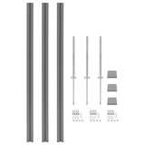 NNEVL WPC Fence Set 6 Square 1053x187cm Grey
