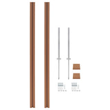 NNEVL WPC Fence Set 6 Square + 1 Slanted 1147x187cm Brown