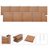 NNEVL WPC Fence Set 9 Square + 1 Slanted 1669x187cm Brown