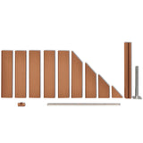NNEVL WPC Fence Set 9 Square + 1 Slanted 1669x187cm Brown