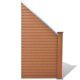 NNEVL WPC Fence Set 9 Square + 1 Slanted 1669x187cm Brown