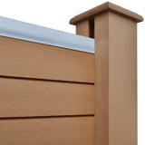 NNEVL WPC Fence Set 10 Square + 1 Slanted 1843x187cm Brown