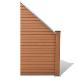 NNEVL WPC Fence Set 10 Square + 1 Slanted 1843x187cm Brown