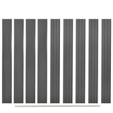 NNEVL WPC Fence Set 10 Square + 1 Slanted 1843x187cm Grey