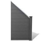 NNEVL WPC Fence Set 10 Square + 1 Slanted 1843x187cm Grey