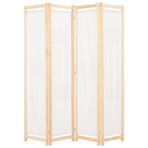 NNEVL 4-Panel Room Divider Cream 160x170x4 cm Fabric