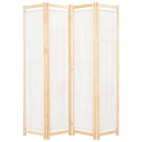 NNEVL 4-Panel Room Divider Cream 160x170x4 cm Fabric