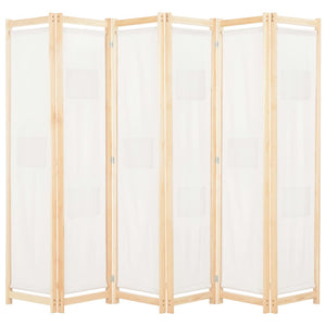 NNEVL 6-Panel Room Divider Cream 240x170x4 cm Fabric