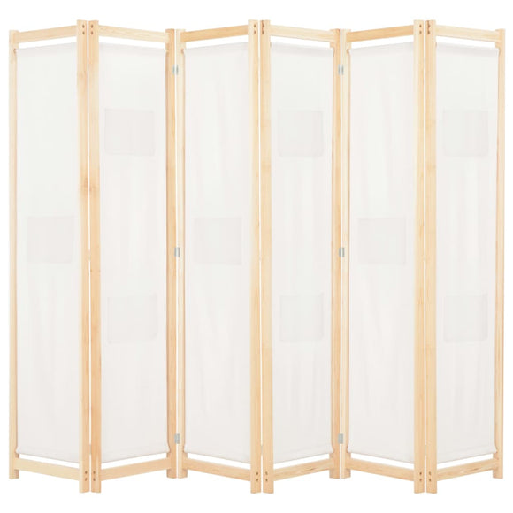 NNEVL 6-Panel Room Divider Cream 240x170x4 cm Fabric