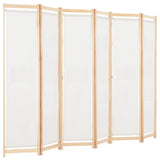 NNEVL 6-Panel Room Divider Cream 240x170x4 cm Fabric