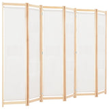 NNEVL 6-Panel Room Divider Cream 240x170x4 cm Fabric