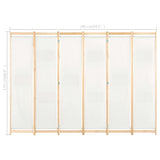 NNEVL 6-Panel Room Divider Cream 240x170x4 cm Fabric