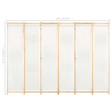 NNEVL 6-Panel Room Divider Cream 240x170x4 cm Fabric